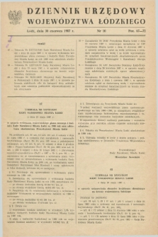 Dziennik Urzędowy Województwa Łódzkiego. 1987, nr 10 (30 czerwca)