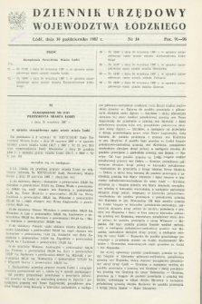 Dziennik Urzędowy Województwa Łódzkiego. 1987, nr 14 (30 października)
