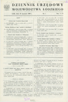 Dziennik Urzędowy Województwa Łódzkiego. 1988, nr 1 (30 stycznia)