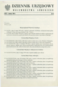 Dziennik Urzędowy Województwa Łódzkiego. 1994, nr 8 (3 czerwca) + wkładka