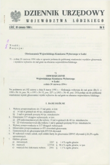 Dziennik Urzędowy Województwa Łódzkiego. 1994, nr 9 (30 czewrca)