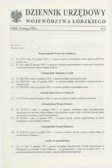 Dziennik Urzędowy Województwa Łódzkiego. 1995, nr 2 (10 lutego)