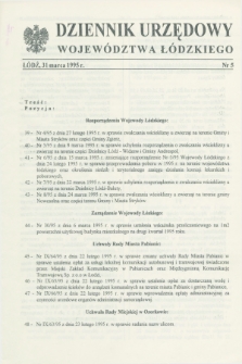 Dziennik Urzędowy Województwa Łódzkiego. 1995, nr 5 (31 marca)