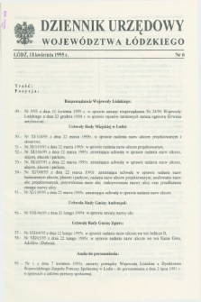 Dziennik Urzędowy Województwa Łódzkiego. 1995, nr 6 (18 kwietnia)