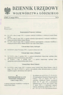 Dziennik Urzędowy Województwa Łódzkiego. 1995, nr 8 (31 maja)