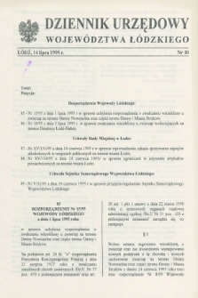 Dziennik Urzędowy Województwa Łódzkiego. 1995, nr 10 (14 lipca)
