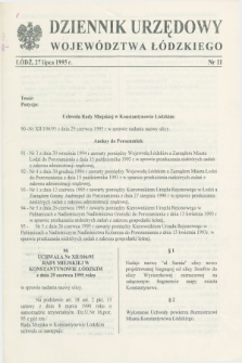 Dziennik Urzędowy Województwa Łódzkiego. 1995, nr 11 (27 lipca)