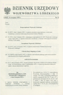 Dziennik Urzędowy Województwa Łódzkiego. 1995, nr 13 (16 sierpnia)
