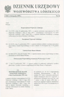 Dziennik Urzędowy Województwa Łódzkiego. 1995, nr 16 (6 listopada)