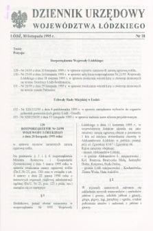 Dziennik Urzędowy Województwa Łódzkiego. 1995, nr 18 (30 listopada)