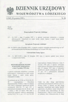 Dziennik Urzędowy Województwa Łódzkiego. 1995, nr 20 (29 grudnia)