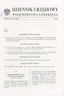 Dziennik Urzędowy Województwa Łódzkiego. 1996, nr 6 (18 marca)