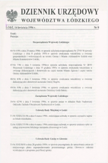 Dziennik Urzędowy Województwa Łódzkiego. 1996, nr 8 (16 kwietnia)