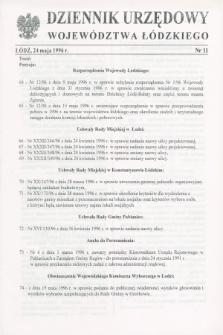 Dziennik Urzędowy Województwa Łódzkiego. 1996, nr 11 (24 maja)