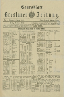 Coursblatt der Breslauer Zeitung. 1881, No. 1 (3 Januar)