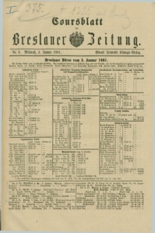 Coursblatt der Breslauer Zeitung. 1881, No. 3 (5 Januar)