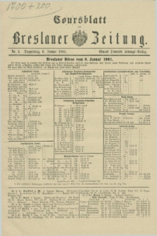 Coursblatt der Breslauer Zeitung. 1881, No. 4 (6 Januar)