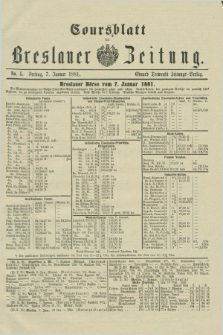 Coursblatt der Breslauer Zeitung. 1881, No. 5 (7 Januar)