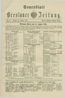 Coursblatt der Breslauer Zeitung. 1881, No. 17 (21 Januar)