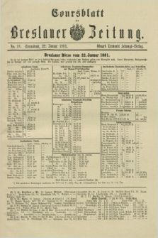 Coursblatt der Breslauer Zeitung. 1881, No. 18 (22 Januar)