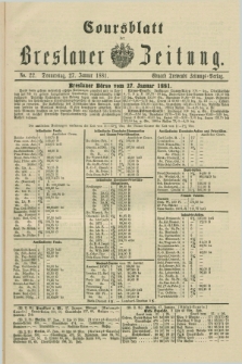 Coursblatt der Breslauer Zeitung. 1881, No. 22 (27 Januar)