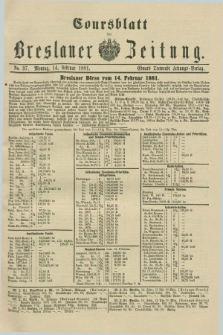 Coursblatt der Breslauer Zeitung. 1881, No. 37 (14 Februar)