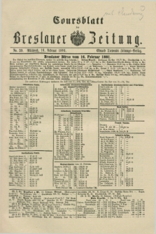 Coursblatt der Breslauer Zeitung. 1881, No. 39 (16 Februar)