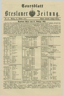 Coursblatt der Breslauer Zeitung. 1881, No. 43 (21 Februar)