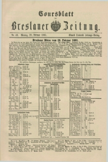 Coursblatt der Breslauer Zeitung. 1881, No. 49 (28 Februar)