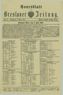Coursblatt der Breslauer Zeitung. 1881, No. 78 (2 April)