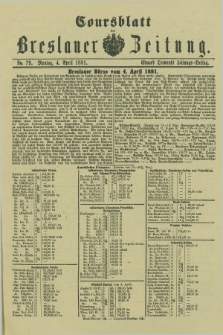 Coursblatt der Breslauer Zeitung. 1881, No. 79 (4 April)