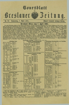 Coursblatt der Breslauer Zeitung. 1881, No. 82 (7 April)