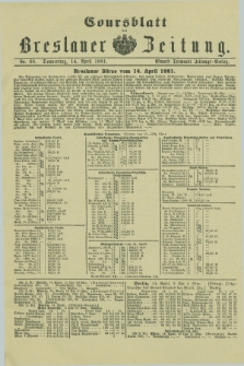 Coursblatt der Breslauer Zeitung. 1881, No. 88 (14 April)