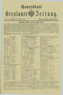 Coursblatt der Breslauer Zeitung. 1881, Nr. 97 (27 April)