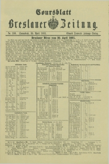 Coursblatt der Breslauer Zeitung. 1881, Nr. 100 (30 April)