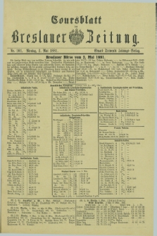 Coursblatt der Breslauer Zeitung. 1881, Nr. 101 (2 Mai)