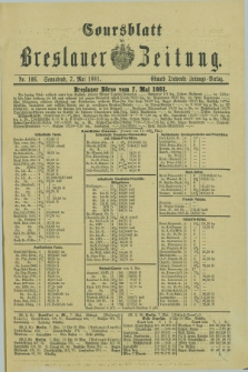 Coursblatt der Breslauer Zeitung. 1881, Nr. 106 (7 Mai)