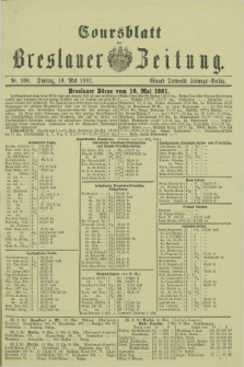 Coursblatt der Breslauer Zeitung. 1881, Nr. 108 (10 Mai)