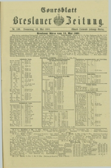 Coursblatt der Breslauer Zeitung. 1881, Nr. 109 (12 Mai)