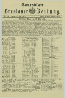 Coursblatt der Breslauer Zeitung. 1881, Nr. 113 (17 Mai)