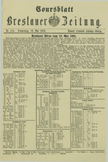 Coursblatt der Breslauer Zeitung. 1881, Nr. 115 (19 Mai)