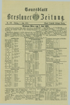Coursblatt der Breslauer Zeitung. 1881, Nr. 129 (7 Juni)