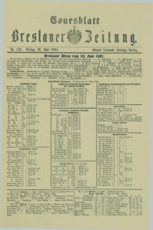 Coursblatt der Breslauer Zeitung. 1881, Nr. 132 (10 Juni)