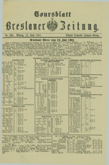 Coursblatt der Breslauer Zeitung. 1881, Nr. 134 (13 Juni)