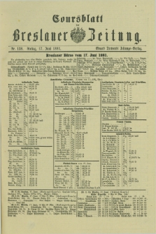 Coursblatt der Breslauer Zeitung. 1881, Nr. 138 (17 Juni)