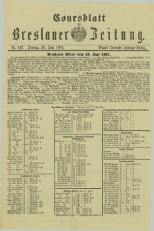 Coursblatt der Breslauer Zeitung. 1881, Nr. 147 (28 Juni)