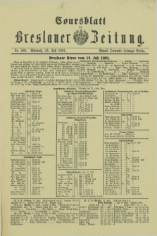 Coursblatt der Breslauer Zeitung. 1881, Nr. 160 (13 Juli)