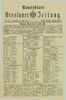 Coursblatt der Breslauer Zeitung. 1881, Nr. 161 (14 Juli)