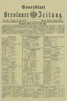 Coursblatt der Breslauer Zeitung. 1881, Nr. 165 (19 Juli)