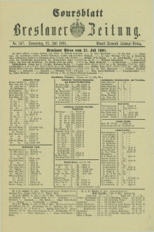 Coursblatt der Breslauer Zeitung. 1881, Nr. 167 (21 Juli)